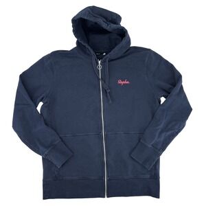 Rapha Logo Hoodie Mens XL Navy Blue Full Zip Cotton Cycling Sweatshirt